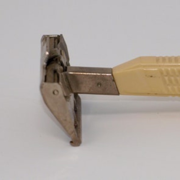 Vintage Shaving Razor with White, cream Handel, gillette - Picture 3 of 8